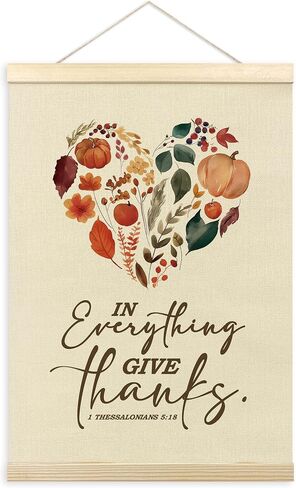 TLESKE Orange Gratitude Definition Thanksgiving Poster Hanger Frame, Fall Autumn Decorations Hanging Wall Art Room Decor Framed for Living Room Bedroom, Appreciation Thanks Prints Pictures, 12x16in in Kuwait