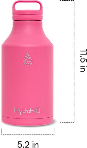 64 oz Stainless Steel Water Bottle, 1/2 gallon Vacuum Insulated Water Bottle, BPA-Free Metal Flask,Lightweight Double Wall Large Thermos for camping,sports,Gym, (Half Gallon Pink) in Saudi Arabia