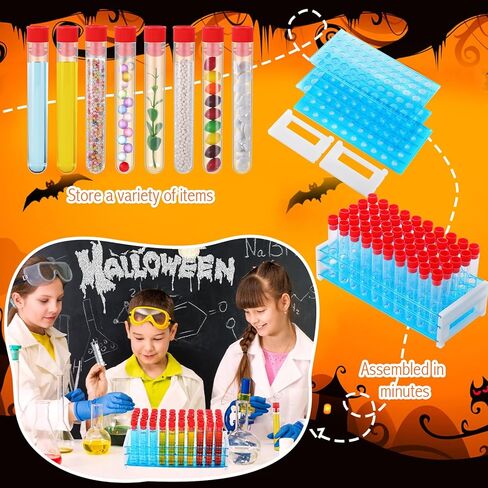 تتضمن مجموعة أكياس مشروب الدم من Xuhal Halloween 50 قطعة من أنبوب اختبار بلاستيكي مقاس 16 × 100 مم مع أغطية وحامل 50 قطعة من محاقن جيلي 2 أونصة و10 أكياس لمشروبات الدم مع 10 ملصقات ومشبك لحفلة الممرضات in Kuwait