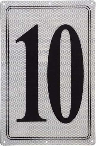Premium Aluminum Number Sign 8-12" X 8" Parking Spot Reflective Number Signs, Large Metal Number Sign for Office,Floor, Dock, Court, Aisle, Field and Outdoor Use, Weather-Resistant, Waterproof, High Visibility (Number Signs 8) in Saudi Arabia