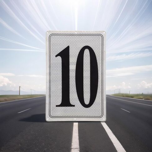 Premium Aluminum Number Sign 8-12" X 8" Parking Spot Reflective Number Signs, Large Metal Number Sign for Office,Floor, Dock, Court, Aisle, Field and Outdoor Use, Weather-Resistant, Waterproof, High Visibility (Number Signs 8) in Saudi Arabia