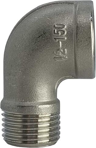 AF هيدرو الفولاذ المقاوم للصدأ SS316 90 درجة شارع الكوع تركيب الأنابيب 1/2 "NPT ذكر × 1/2" NPT أنثى الموضوع، تصنيف الضغط يصل إلى 150 رطل لكل بوصة مربعة، محول موصل فئة 150، 2 جهاز كمبيوتر شخصى في حزمة in Kuwait