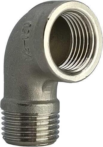 AF هيدرو الفولاذ المقاوم للصدأ SS316 90 درجة شارع الكوع تركيب الأنابيب 1/2 "NPT ذكر × 1/2" NPT أنثى الموضوع، تصنيف الضغط يصل إلى 150 رطل لكل بوصة مربعة، محول موصل فئة 150، 2 جهاز كمبيوتر شخصى في حزمة in Kuwait