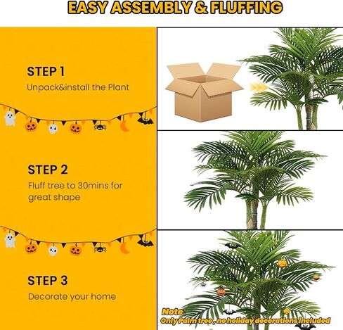 Artificial Palm Tree 4FT,Faux Palm Plants with Pot,Fake Plant for Home Living Room Front Porch Patio Pool Garden Office Decor 2pack in Saudi Arabia
