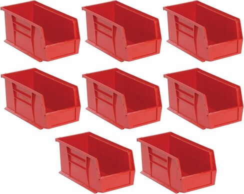 QUANTUM STORAGE SYSTEMS K-QUS230RD-8 حاويات تخزين بلاستيكية مكونة من 8 عبوات ومعلقة، مقاس 10 بوصة × 5 بوصة × 5 بوصة، أحمر in Kuwait