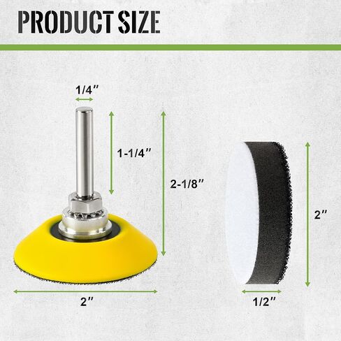 3 Inch Hook and Loop Sanding Backing Pad with 1/4"-20 Thread and Foam Layer Buffing Pads for Drill Air Die Grinder Sander Grinding Rotary Tool, 5 Pack in Kuwait