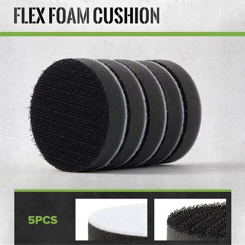 3 Inch Hook and Loop Sanding Backing Pad with 1/4"-20 Thread and Foam Layer Buffing Pads for Drill Air Die Grinder Sander Grinding Rotary Tool, 5 Pack in Kuwait