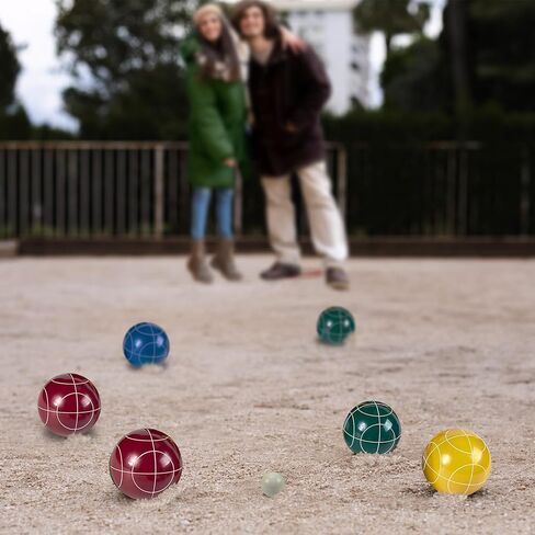 Olsa 107mm Bocce Set Yard Games، ألعاب Bocci Ball الاحترافية في الهواء الطلق للبالغين والأسرة مع 8 كرات بولي الراتنج 1 شريط قياس حقيبة حمل ممتاز من Pallino باللون الأبيض للتخييم في الحديقة والشاطئ في الفناء الخلفي in Kuwait