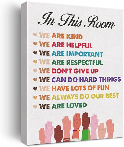 Inspirational Diversity Wall Art Equality Watercolor Canvas Painting Prints for Home Wall Decor Framed Artwork Gifts(12x15 Inch) in Saudi Arabia