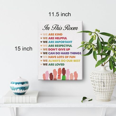 Inspirational Diversity Wall Art Equality Watercolor Canvas Painting Prints for Home Wall Decor Framed Artwork Gifts(12x15 Inch) in Saudi Arabia