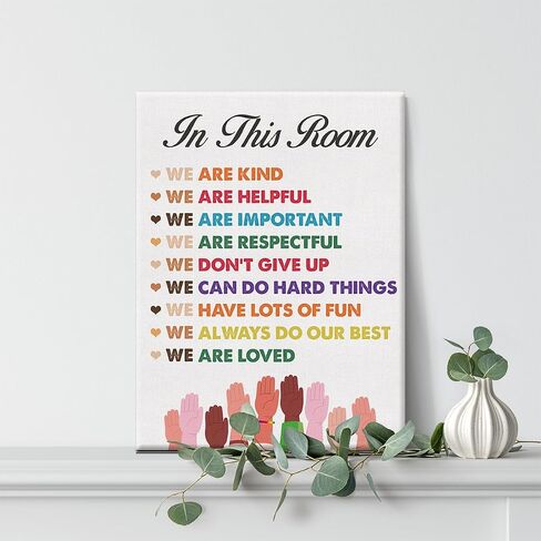 Inspirational Diversity Wall Art Equality Watercolor Canvas Painting Prints for Home Wall Decor Framed Artwork Gifts(12x15 Inch) in Saudi Arabia