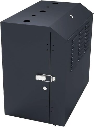 NavePoint 8U Vertical Wall Mount Enclosure, Cold-Rolled Steel, Black (RAL9005) 24.6in (625mm) to 27.5 inches (700mm) Switch Depth, CE Compliant in Saudi Arabia