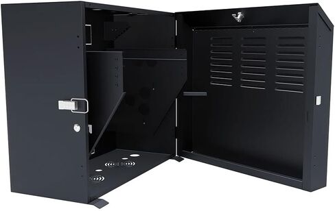 NavePoint 8U Vertical Wall Mount Enclosure, Cold-Rolled Steel, Black (RAL9005) 24.6in (625mm) to 27.5 inches (700mm) Switch Depth, CE Compliant in Saudi Arabia
