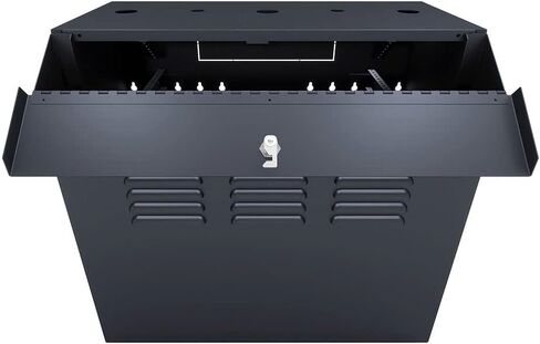NavePoint 8U Vertical Wall Mount Enclosure, Cold-Rolled Steel, Black (RAL9005) 24.6in (625mm) to 27.5 inches (700mm) Switch Depth, CE Compliant in Saudi Arabia