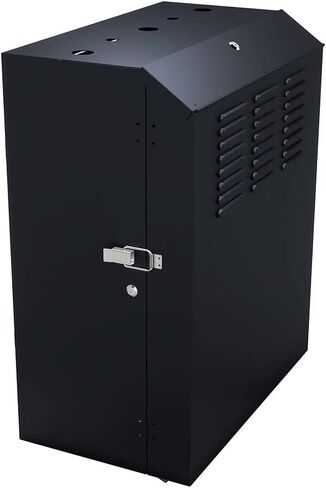 NavePoint 8U Vertical Wall Mount Enclosure, Cold-Rolled Steel, Black (RAL9005) 24.6in (625mm) to 27.5 inches (700mm) Switch Depth, CE Compliant in Saudi Arabia