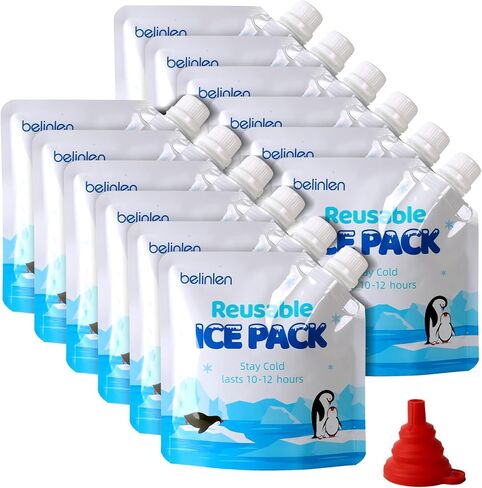 12 Pack 10 x 10 Inch Reusable Long Lasting Ice Packs for Cooler Ice Packs for Lunch Box, Lunch Bags, Beach, Fishing, Camping(7.87mil) in Saudi Arabia
