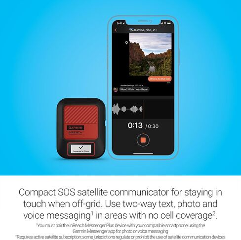 Garmin inReach Messenger Plus GPS Satellite Communicator with Photo, Text & Voice Messaging | Be Safe When Off The Grid with SOS Messaging and Access to Emergency Services | Signature Power Bundle in Saudi Arabia