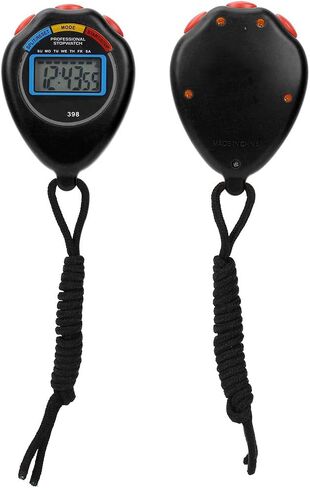 Majatou Stopwatch Timer, 2.4x2.4x0.8inch Professional Sports Timer, Electronic Stopwatch for Racing/Running/Swimming(Black)(Black) in Kuwait