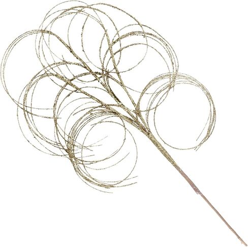 4PCS Glitter Christmas Picks Curly Sprays 20" Artificial Wispy Willow Ting Branches Glittery Twigs Stems Ornaments for Xmas Tree Topper Filler Home Garden Vase DIY Garland Wreath Decor (4, White) in Saudi Arabia