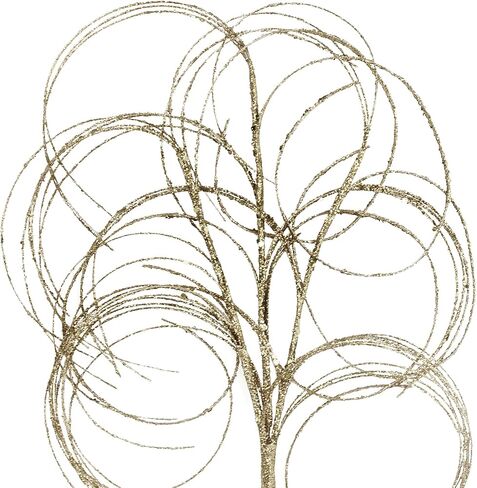 4PCS Glitter Christmas Picks Curly Sprays 20" Artificial Wispy Willow Ting Branches Glittery Twigs Stems Ornaments for Xmas Tree Topper Filler Home Garden Vase DIY Garland Wreath Decor (4, White) in Saudi Arabia