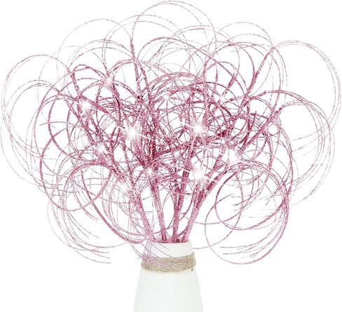 4PCS Glitter Christmas Picks Curly Sprays 20" Artificial Wispy Willow Ting Branches Glittery Twigs Stems Ornaments for Xmas Tree Topper Filler Home Garden Vase DIY Garland Wreath Decor (4, White) in Saudi Arabia