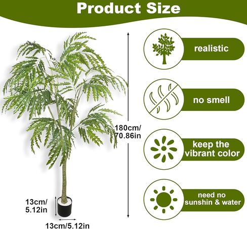 6ft Tall Artificial Shrub Trees Large Fake Phoenix Arbor Trees Indoor Modern Faux Tree Outdoor, 71in Realistic Tree Plants with Pot for Home Decor and Housewarming Gift, 2 Pack in Kuwait