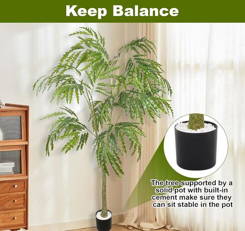 6ft Tall Artificial Shrub Trees Large Fake Phoenix Arbor Trees Indoor Modern Faux Tree Outdoor, 71in Realistic Tree Plants with Pot for Home Decor and Housewarming Gift, 2 Pack in Kuwait
