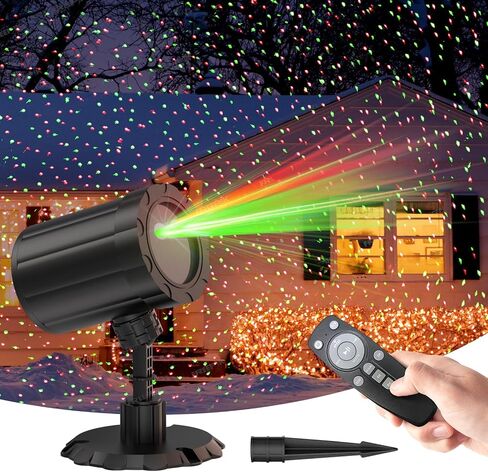 Christmas Projector Lights Outdoor Indoor,Waterproof LED Projector Light with Remote Control and 3 Modes,Red and Green Starlight Projector,Christmas Decorations for Holiday Party House Garden Patio in Saudi Arabia