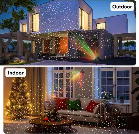 Christmas Projector Lights Outdoor Indoor,Waterproof LED Projector Light with Remote Control and 3 Modes,Red and Green Starlight Projector,Christmas Decorations for Holiday Party House Garden Patio in Saudi Arabia