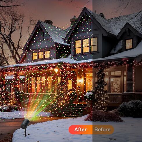 Christmas Projector Lights Outdoor Indoor,Waterproof LED Projector Light with Remote Control and 3 Modes,Red and Green Starlight Projector,Christmas Decorations for Holiday Party House Garden Patio in Saudi Arabia