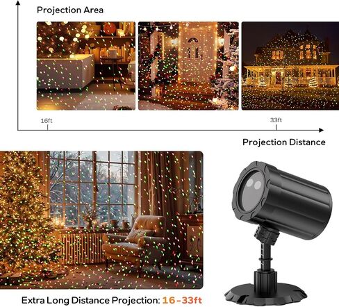 Christmas Projector Lights Outdoor Indoor,Waterproof LED Projector Light with Remote Control and 3 Modes,Red and Green Starlight Projector,Christmas Decorations for Holiday Party House Garden Patio in Saudi Arabia