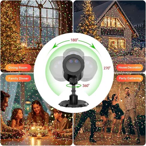 Christmas Projector Lights Outdoor Indoor,Waterproof LED Projector Light with Remote Control and 3 Modes,Red and Green Starlight Projector,Christmas Decorations for Holiday Party House Garden Patio in Saudi Arabia