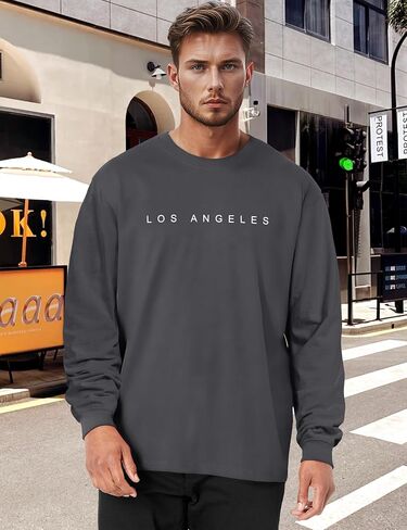Men's T-Shirts Tee Shirts Mens Letter Print Men Long Sleeve T Shirts Men Graphic T Shirts Men Shirts Long Sleeve in Saudi Arabia