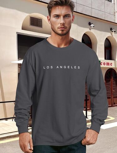 Men's T-Shirts Tee Shirts Mens Letter Print Men Long Sleeve T Shirts Men Graphic T Shirts Men Shirts Long Sleeve in Saudi Arabia