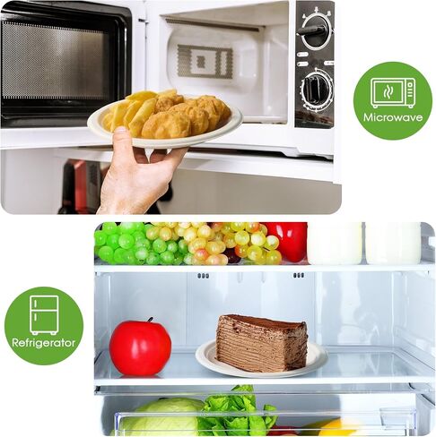 ECOLipak 6 Inch Compostable Small Paper Plates, 200 Pack Recycled Sugarcane Bagasse Mini Dessert Plates Disposable, Biodegradable Heavy Duty Cute Dinner Appetizer Cake Halloween Plates for Party in Kuwait