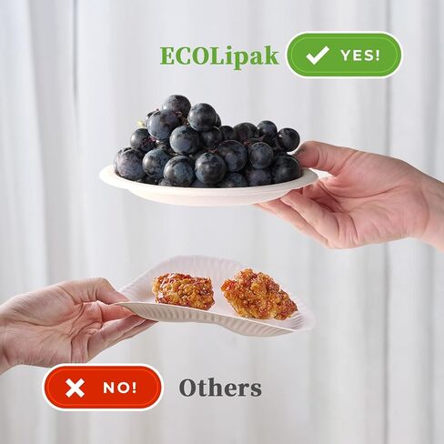 ECOLipak 6 Inch Compostable Small Paper Plates, 200 Pack Recycled Sugarcane Bagasse Mini Dessert Plates Disposable, Biodegradable Heavy Duty Cute Dinner Appetizer Cake Halloween Plates for Party in Kuwait