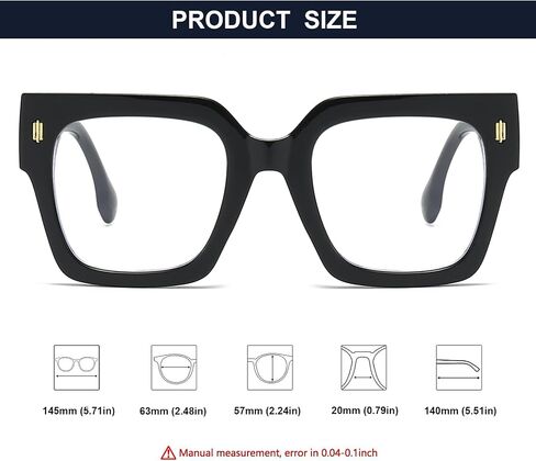 Oversized Blue Light Blocking Glasses for Women Men Clear Frame Square Eyeglasses Anti Eyestrain Computer in Saudi Arabia
