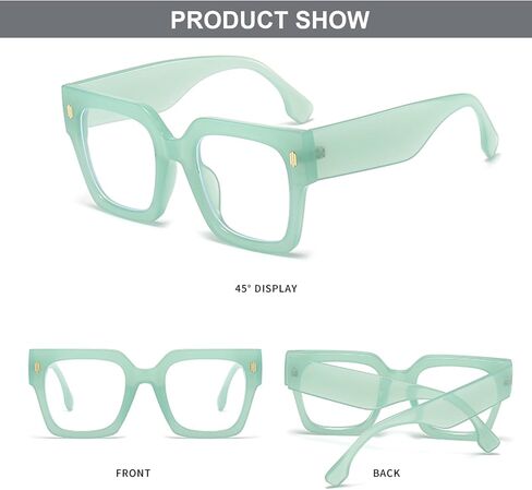 Oversized Blue Light Blocking Glasses for Women Men Clear Frame Square Eyeglasses Anti Eyestrain Computer in Saudi Arabia