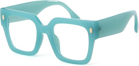 Oversized Blue Light Blocking Glasses for Women Men Clear Frame Square Eyeglasses Anti Eyestrain Computer in Saudi Arabia