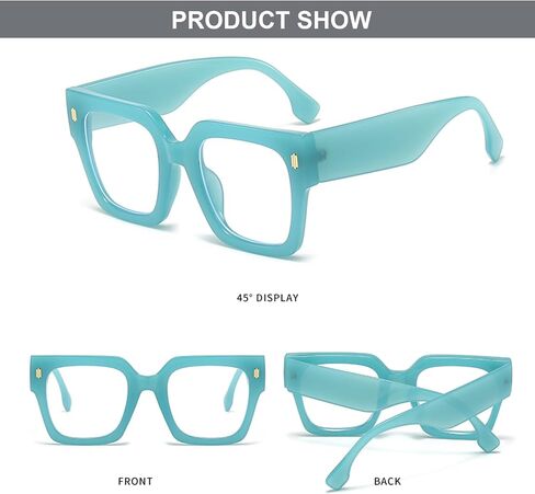 Oversized Blue Light Blocking Glasses for Women Men Clear Frame Square Eyeglasses Anti Eyestrain Computer in Saudi Arabia