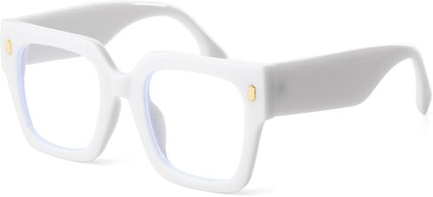 Oversized Blue Light Blocking Glasses for Women Men Clear Frame Square Eyeglasses Anti Eyestrain Computer in Saudi Arabia