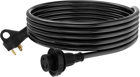 SCITOO RV Extension Cord 30Amp 36FT, Heavy Duty 10AWG/3C with Grip Handle Twist Lock Cord Organizer NEMA TT-30P Male Plug and NEMA L5-30R Female Receptacle for RV Trailer Campers Caravan, ETL Listed in Saudi Arabia
