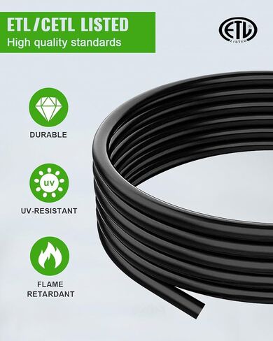 SCITOO RV Extension Cord 30Amp 36FT, Heavy Duty 10AWG/3C with Grip Handle Twist Lock Cord Organizer NEMA TT-30P Male Plug and NEMA L5-30R Female Receptacle for RV Trailer Campers Caravan, ETL Listed in Saudi Arabia