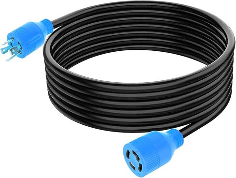 SCITOO RV Extension Cord 30Amp 36FT, Heavy Duty 10AWG/3C with Grip Handle Twist Lock Cord Organizer NEMA TT-30P Male Plug and NEMA L5-30R Female Receptacle for RV Trailer Campers Caravan, ETL Listed in Saudi Arabia