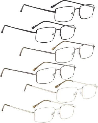 LUR READING GLASSES 3 pack Metal Readers for Men in Kuwait