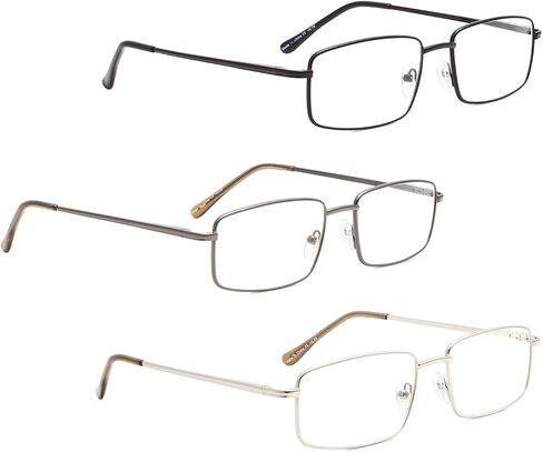 LUR READING GLASSES 3 pack Metal Readers for Men in Kuwait