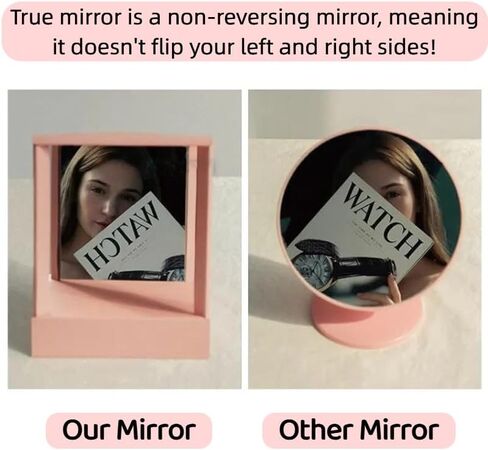 مرآة حقيقية، مرآة غير عاكسة، مرآة مقلوبة، مرآة حامل لمستحضرات التجميل لوضع المكياج، وتصفيف الشعر، والعناية بالوجه، وتصحيح الوجه in Kuwait