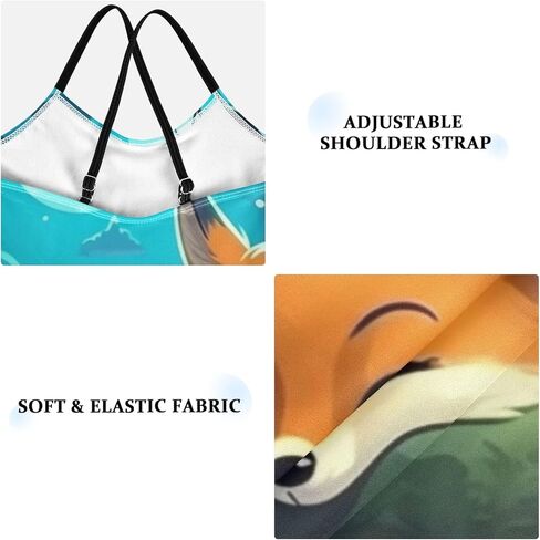 ملابس سباحة للفتيات من قطعة واحدة، ملابس سباحة للشاطئ من Forest Fox Family، ملابس سباحة بحمالات رياضية، 3T in Kuwait