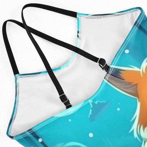 ملابس سباحة للفتيات من قطعة واحدة، ملابس سباحة للشاطئ من Forest Fox Family، ملابس سباحة بحمالات رياضية، 3T in Kuwait