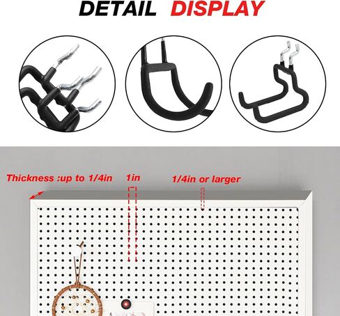 13 حزمة من خطافات أدوات لوحة الوتد، شماعات خطافات مجموعة Pegboard شديدة التحمل، وحوامل مفكات Pegboard، عرض البيع بالتجزئة المحسن، حامل رفوف منظم متعدد الأدوات، لسوبر ماركت المرآب المنزلي in Saudi Arabia